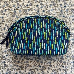 Vera Bradley Blue Quilted Toiletry Cosmetic Bag